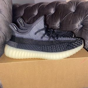 YEEZY BOOST 350, ADIDAS, BLACK AND GREY, SIZE 5.5